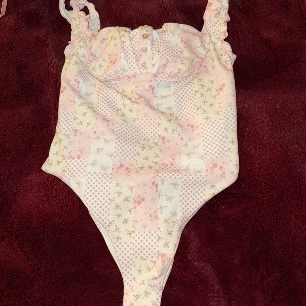 Frankie's Bikinis Pink Floral Swimwear